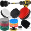 Holikme Drill Brush Attachments Set, Black Scrub Pads & Sponge, 20 Piece