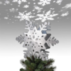 EAMBRITE 9" Hollow Silver Snowflake Christmas Tree Top Lights with Rotating