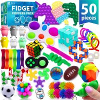 Fidget Poppers Popit Toy Pack Push Pop Bubble Popping Set (50 Pcs)