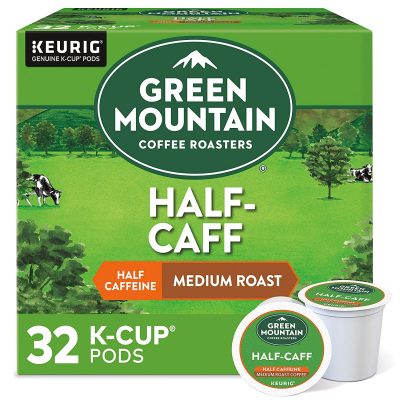Green Mountain Coffee Roasters Half Caffeine, Medium Roast Coffee, 32 Count