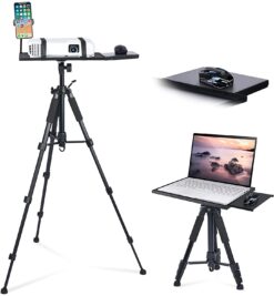 Klvied Universal Projector Tripod Stand, Projector Stand for Stage, Studio Black