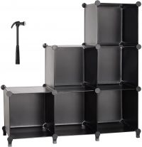Kootek 6 Cube Storage Organizer Closet Storage Shelves, 22lbs, Black