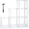 Kootek 6 Cube Storage Organizer Closet Storage Shelves, 22lbs, White Translucent