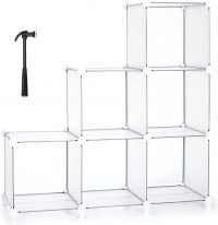 Kootek 6 Cube Storage Organizer Closet Storage Shelves, 22lbs, White Translucent