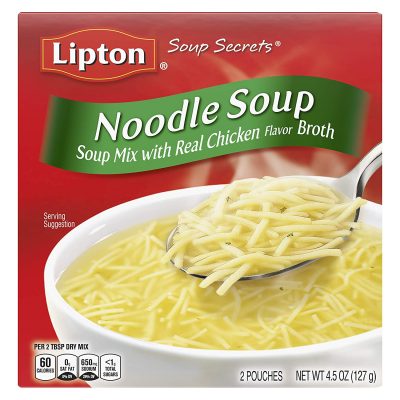 Lipton Soup Secrets Instant Soup Mix For a Warm Bowl of Soup Noodle Soup Made With Real Chicken Broth Flavor 4.5 oz 2 ct, Pack of 24