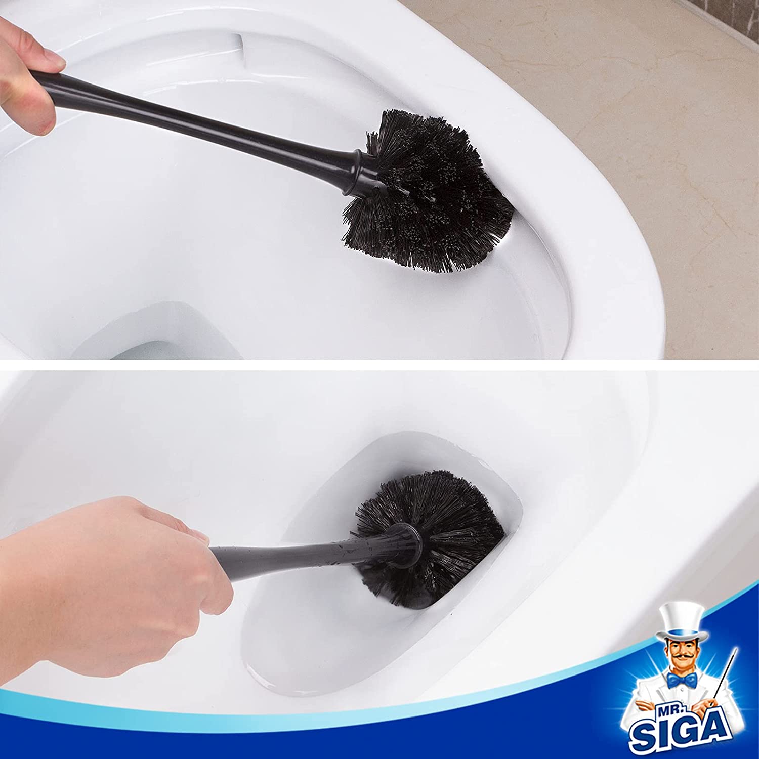 MR.SIGA Toilet Plunger and Bowl Brush Bathroom Cleaning