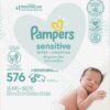 Pampers Baby Wipes Sensitive Water Based Baby Diaper Wipes, Pack of 8