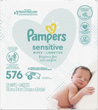 Pampers Baby Wipes Sensitive Water Based Baby Diaper Wipes, Pack of 8