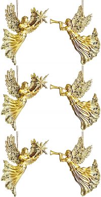 Party Explosions Heavenly Angels Glitter Hanging Ornaments - Set of 6
