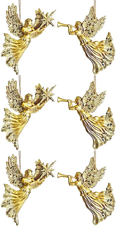 Party Explosions Heavenly Angels Glitter Hanging Ornaments - Set of 6