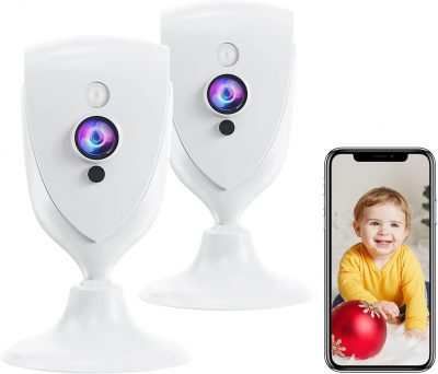 Pet Camera with Phone APP, 1080P Baby Camera, MIPC APP (2Pcs)