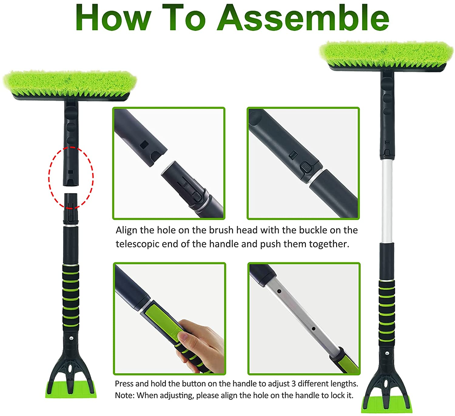  anngrowy 41 Ice Scraper Snow Brush for Car Snow Scraper and Brush  Snow Broom Windshield Scraper Car Snow Removal Equipment Snow Cleaner for  Car Squeegee Extendable Long Car Wash Brush for
