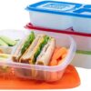 Easylunchboxes Bento Lunch Box Containers 3-Compartment, Set of 4, Classic.