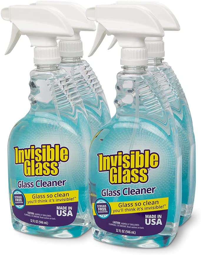 Invisible Glass 92194-4pk Premium Glass Cleaner 32-oz.Bottle, 128 fl oz, 4  Pack