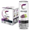 CELSIUS Sparkling Grape Rush, Fitness Energy Drink, 12 Fl Oz, Pack of 4