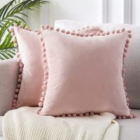 Top Finel Decorative Throw Pillow Covers, Baby Pink