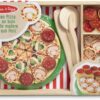 Melissa & Doug Wooden Pizza Play Food Set With 36 Toppings