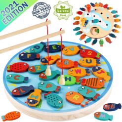 Personalised Magnetic Pond Dipping Game, Wooden Toy, Birthday