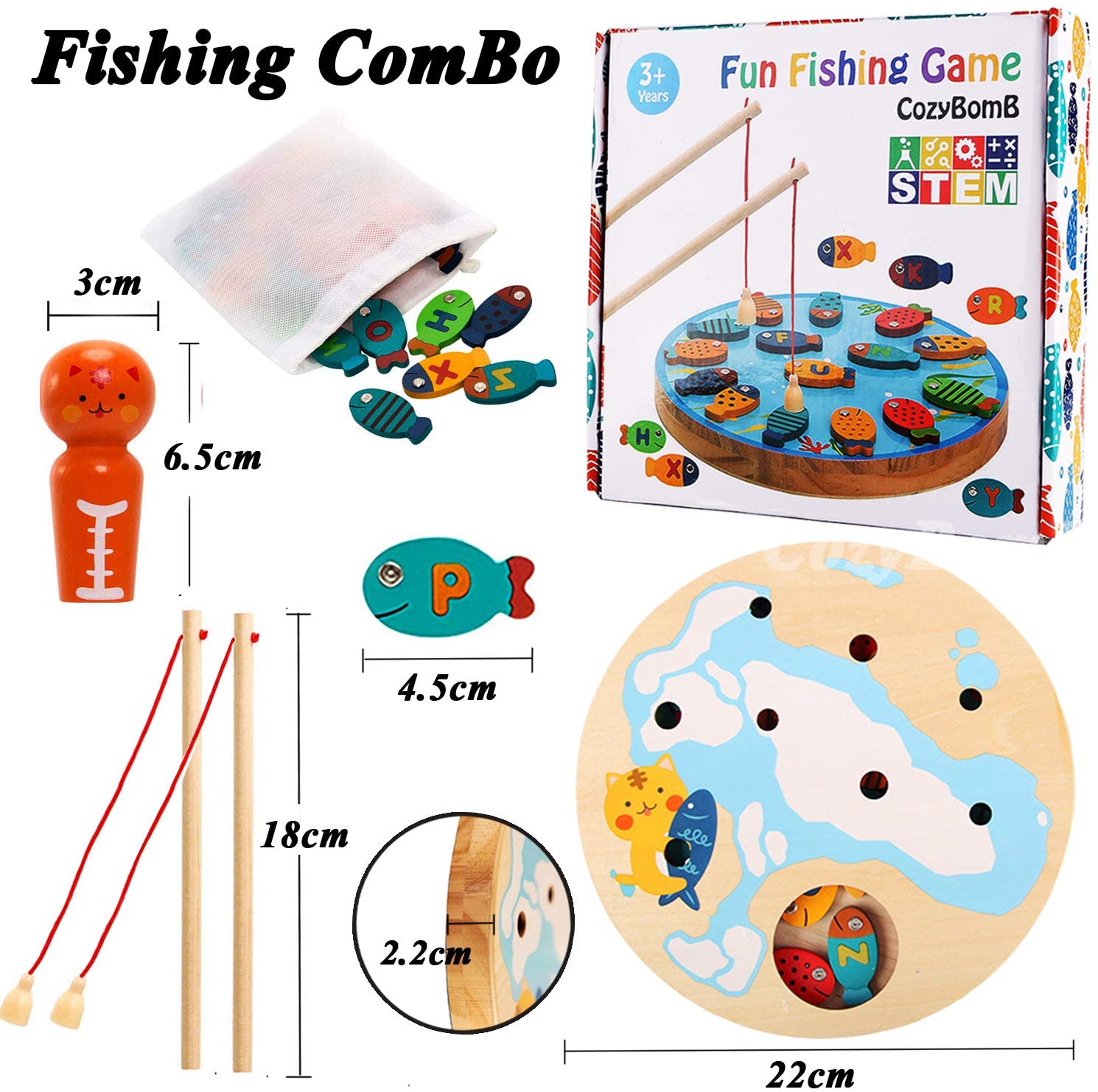 Fishing Magnetic Game Fish sea animal Toy with fishing rod Indoor