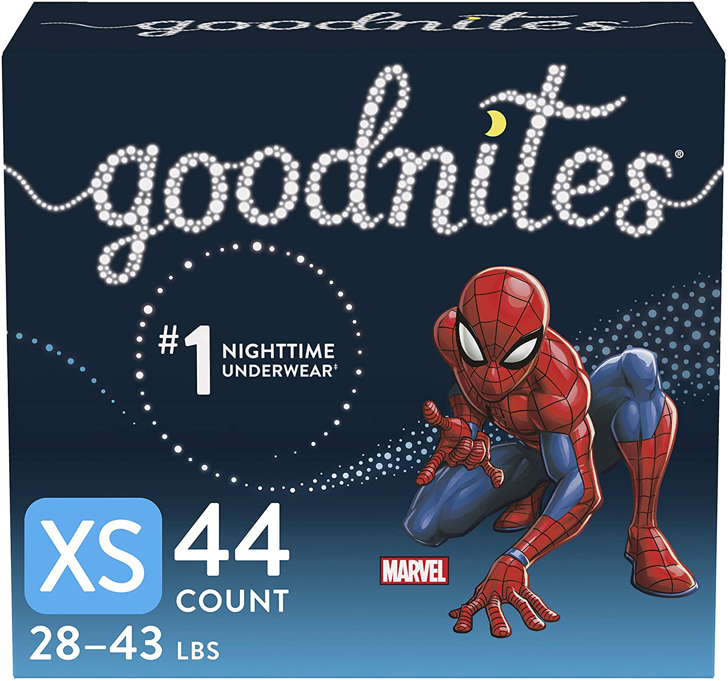 Goodnites Nighttime Bedwetting Underwear, Boys' XS (28-43 lb.), 44ct