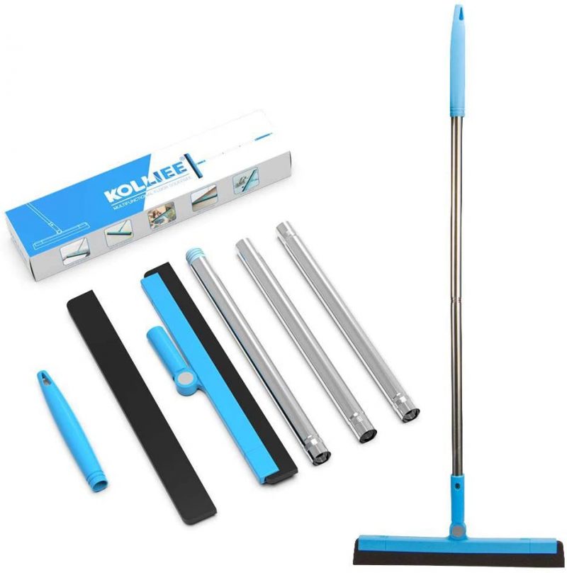 Floor Squeegee for Concrete Floor - 50 Squeegee Broom with Long Handle for  Tile