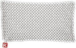 CM Scrubber CM SCRUBBER Knapp Made 6 Small Ring Chainmail Scrubber - for Cast  Iron, Stainless Steel, Hard Anodized Cookware - Cast Iron