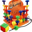 Skoolzy Peg Board Set - Montessori Toys for Toddlers, Preschool Kids, 30 Lacing Pegs