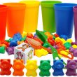 Skoolzy Rainbow Counting Bears with Matching Sorting Cups, Set of 71pc