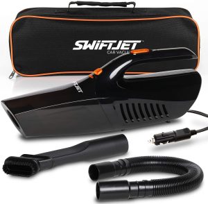 SwiftJet Car Vacuum Cleaner - New Model - High Powered 5 KPA Suction Handheld Automotive Vacuum - 12V DC 120 Watt - 14.5
