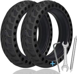 TOPOWN 2 pcs Solid Tire for Xiaomi m365 electric scooter gotrax gxl/gotrax XR with 3 installation tools, 8.5 inches Electric Scooter Solid Tires, with installation instructions and installation video