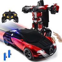 VillaCool Remote Control Car for 4 5 6 7 8 -16 Year Old Kids,Transform RC Car Robot,with Gesture Sensing One-Button Deformation & 360 Speed Drifting,Present Xmas Gift for Boys/Girls (Red)