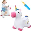 iPlay, iLearn Bouncy Pals Unicorn Hopping Horse Plush, With Pump