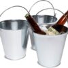 Juvale Galvanized Metal Ice Bucket Pails, 7 Inch, 3 Pack