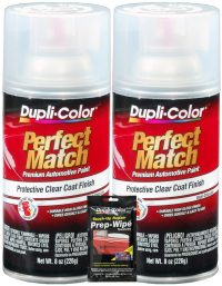 Dupli-Color Clear Perfect Match Automotive Top Coat - 8 oz, Bundles with Prep Wipe (3 Items)