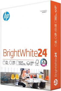 HP Printer Paper, 8.5 x 11 Paper, BrightWhite 24 lb, 1 Ream - 500 Sheets