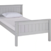 Alaterre Furniture AJHO1080 Harmony Twin Wood Platform Bed, Gray Finish, Sturdy Pine with Wide Plank Headboard