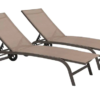 Crestlive Products Brown 2-Piece Metal Adjustable Outdoor Chaise Lounge