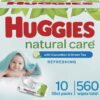 HUGGIES, Baby Wipes, Huggies Natural Care Refreshing Baby Diaper Wipes