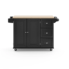 HOMESTYLES Dolly Madison Black Kitchen Cart with Natural Wood Top