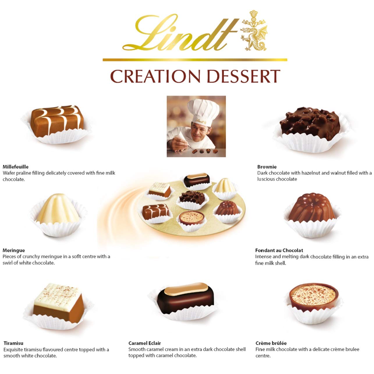 Lindt Creation Dessert, Assorted Chocolate Gift Box, Great for gift giving,  21 P