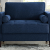 Lifestyle Solutions Lillith Mid Century Modern Chair in Navy Blue