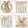 Glaring Easter Decorations Pillow Covers 18x18 Set of 4