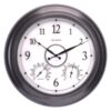 AcuRite 24 in. LED-Illuminated Outdoor Wall Clock, Metal Frame, Glass Lens, Black