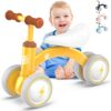 Baby Balance Bikes,Toddler Bikes, Kids Riding Toys, Soft Seat for 1 Year Old, Yellow