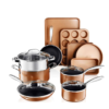 Gotham Steel Copper Cast Textured 15-Piece Aluminum Ultra