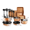 Gotham Steel StackMaster 21- Piece Aluminum Cast Textured Ceramic Nonstick Cookware