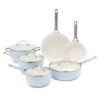 GreenPan Padova 10-Piece Aluminum Ceramic Nonstick Cookware Set in Light Blue