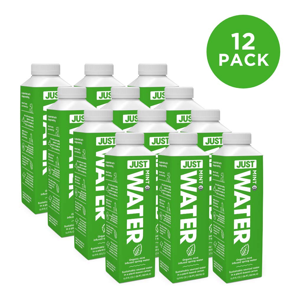JUST Water Infused, Mint Flavored with Spring Water,16.9 oz (Pack of 12)