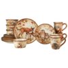 Pine Forest 16-Piece Earthenware Dinnerware Set (Service Set for 4)