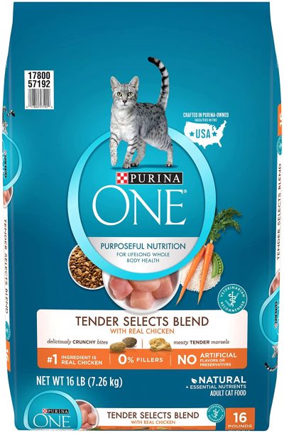 Purina ONE Tender Selects Blend Adult Dry Cat Food, 16lb